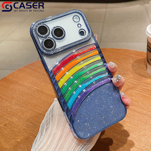 Fun Creative Electroplated Glitter Card Paper arcoíris Flowing <span class=keywords><strong>Sand</strong></span> Gradient Phone Shells para <span class=keywords><strong>iPhone</strong></span> <span class=keywords><strong>11</strong></span> 12 13 14 15 16 17 - Product Image 4
