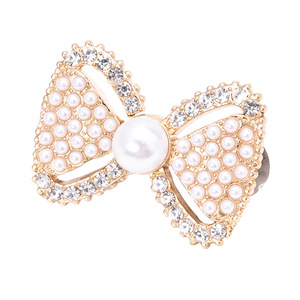 Pearl bow waist-cinching <b>button</b>, detachable double-<b>button</b> closure, no nails or sewing required, waist-cinching device for - Product Image 2