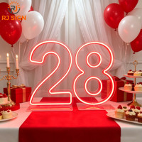 Chiffres lumineux LED personnalisés 4ft 5ft pour fournitures de fête d'anniversaire, enseigne néon RGB, lettres géantes lumineuses, décoration de mariage, signalétique