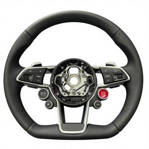 DOS pour AudiA3 A4 A4L A5 A6L Q3 <span class=keywords><strong>Q5</strong></span> R8 A7 volant de voiture piste d'avion perforé tout cuir volant à quatre boutons - Product Image 1