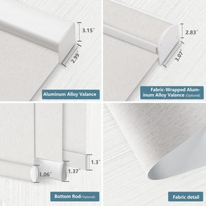 Persiana Enrollable de Tela Blanca Motorizada con Control Remoto, para Oscurecimiento de Habitaciones, Uso Doméstico, Día y Noche - Product Image 5