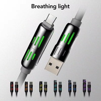 Kabel USB Zinc Tren Terbaru Pd 4-In-1 Kabel Multi Pengisian Cepat Dengan Lampu LED