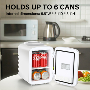 Refrigerador pequeño compacto sin freón de 4L/6 latas, <span class=keywords><strong>1</strong></span> <span class=keywords><strong>puerta</strong></span> para almacenamiento en hoteles, bebidas para el cuidado de la piel, cosméticos, caja corrugada empaquetada - Product Image 2