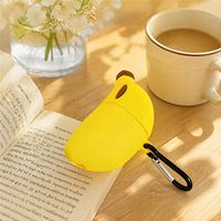 Étui pour écouteurs sans fil en PVC écologique, étanche, en forme de banane, avec logo personnalisé, design artistique moderne, protection fruitée