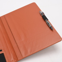 Carpeta de Presentación de Cuero Duradera con Logotipo Personalizado, A5/A4, con Bolsillo con Cremallera, Ranuras para Tarjetas y Portaplumas, Diseño Personal