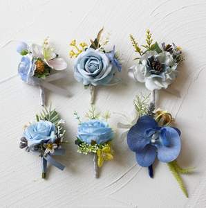 Toptan gelinlik damat düğün balo parti olay yapay çiçek mavi serisi broş omuz çiçek bilek çiçek korsage - Product Image 1