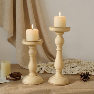 Wooden Candlestick Holder Column Shape European Style Home Decoration Unfinished Decorative <b>Ornament</b> - Product Image 2
