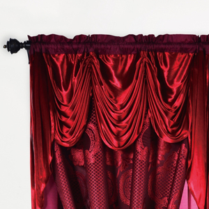 Rideaux de chambre à coucher <span class=keywords><strong>Europa</strong></span>, rideaux de salon, ensembles de rideaux rouges de qualité, cantonnière - Product Image 2