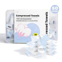 Mini Disposable Compressed Eco-Friendly Cotton Face Towel Tablets Soft Nonwoven Customized Logo Sports Travel Home Hotel