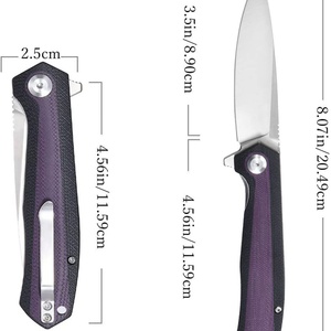 มีดพับใบมีด D2 คุณภาพสูง ดีไซน์ใหม่ปี 2025 ด้ามจับ G10 สำหรับพกพา EDC ตั้งแคมป์ ล่าสัตว์ เอาตัวรอด ใช้งานได้หลากหลาย รับผลิตแบบ OEM ปรับแต่งได้ตามต้องการ - Product Image 5