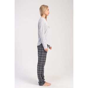 Conjunto de Pijama para Mujer con Cuello Redondo, Manga Larga, Bolsillo Ovalado, Logotipo Personalizado, Transpirable, con Spandex, Talla XS, Cintura Elástica, Estilo Lencería Sexy - Product Image 3