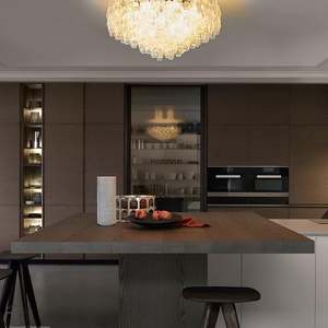 Projet de villa haut de gamme, conceptions d'armoires de cuisine, armoires de cuisine modernes et luxueuses en chêne bronzé - Product Image 3