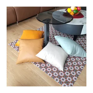 Lempar Bantal Kulit Imitasi Penutup Persegi untuk Sofa Bantal Dekorasi Rumah Tikar Mongolia Ukuran dan Warna Kustom