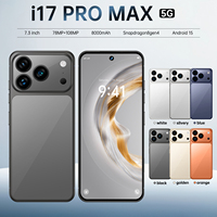 Teléfono Nuevo Desbloqueado de Marca I, 17 Pro Max, Teléfono Celular Android 4G 5G, 12GB 512GB, Cámara de 64MP, Pantalla de 6.9 Pulgadas, 4800mAh, Carga Inalámbrica