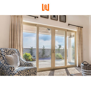 Portes coulissantes patio extérieures résidentielles modernes et personnalisées Portes en bois d'aluminium composite Portes isolées à double vitrage - Product Image 3