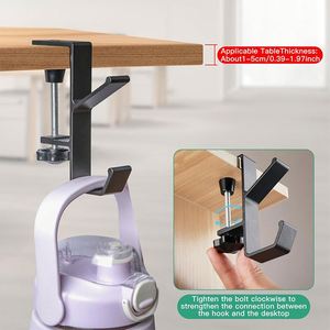 Adjustable Desk Purse Hook Bag Holder Backpacks Under Counter Table Hanging <b>Storage</b> Workspace Organizer Hanger Holder for Table - Product Image 3