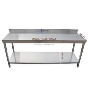 Banco de trabajo de cocina comercial de acero inoxidable con protector contra salpicaduras para hoteles y restaurantes Precio de fábrica - Product Image 6