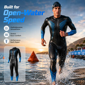 <span class=keywords><strong>Combinaison</strong></span> de <span class=keywords><strong>triathlon</strong></span> professionnelle en néoprène à surface hydrodynamique lisse pour hommes et femmes, idéale pour la compétition - Product Image 3