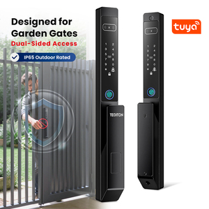 Serrure de porte intelligente numérique à empreinte digitale et reconnaissance palmaire double face en alliage d'aluminium étanche pour porte coulissante en verre ou en bois <span class=keywords><strong>avec</strong></span> caméra - Product Image 4