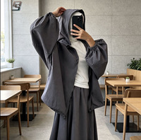 Ensemble Abaya pour femmes musulmanes, design personnalisé, veste à capuche, jupe large, robe islamique modeste