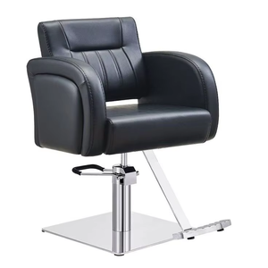Fauteuil de coiffure hydraulique à base carrée, chaise de salon de luxe en cuir avec accoudoirs - Product Image 5