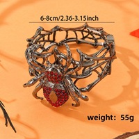 Bracelet élastique araignée style punk pour Halloween, accessoire de fête tendance. Disponible en stock.