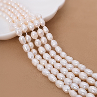 Vente en gros de perles de riz d'eau douce blanches de 6-7 mm, qualité AA, perles naturelles en vrac pour la fabrication de bijoux de luxe DIY