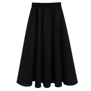 Poplin <b>Skirt</b> With <b>Elasticated</b> <b>Waist</b> Women's Midi Length A Line <b>Skirt</b> - Product Image 2