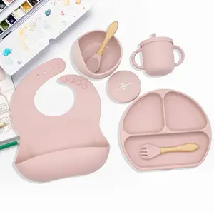 Bpa Gratis Baby Voeding Set Servies Kinderen Servies Spenen Eten Zuigkracht Verdeeld Waterdicht Camping Servies Sets Zhejiang