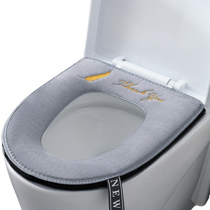 Funda de Asiento de Inodoro de Felpa Gruesa y Ecológica para Invierno, con Cierre de Cremallera, Lavable a Máquina, para Uso en el Hogar en Todas las Estaciones, Tapete de Baño - Product Image 1