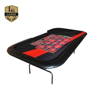 Langer 96-Zoll Moderner Luxus-Roulette- & Pokertisch mit Verstärkten Klappbaren Beinen für Casino-Glücksspiel
