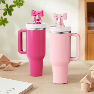 Silicone Straw Toppers Bows 30 40 Oz Tumblers Bow Bottle Cup Accessories Customizable Straw Cover for <b>Bar</b> <b>Drinking</b> - Product Image 4