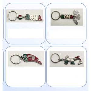 <b>Custom</b> Logo Metal <b>Keychain</b> with Simple ROMA Electroplating Style Zinc Alloy Cartoon Design <b>Custom</b> Ring Carabiner Style - Product Image 3