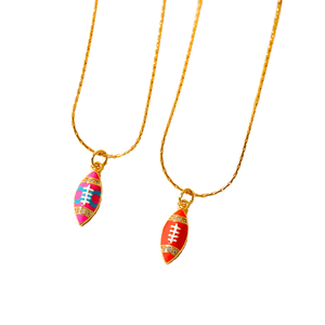 Ins Fashion Sports Series <strong>Stainless</strong> <strong>Steel</strong> Link Chain Necklace 18K Gold Plated Rugby <strong>Table</strong> Tennis Shaped Pendant Gift Jewelry - Product Image 2