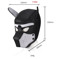 Masque de tête intégrale pour chien avec oreilles, en caoutchouc PU rembourré, pour fête, jeu de rôle, cosplay, jouet pour couples W24-651