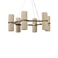 Lustre moderne américain simple en corde et laiton avec abat-jour en tissu, pour salon, maison, E27, LED, suspension au plafond