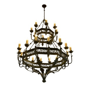 Lámpara Colgante de Estilo Americano Vintage, Rústica, de Mediados de Siglo, Gótica, con Forma de Arcángel, para Interiores de Villa, Araña de Hierro Forjado Envejecido <span class=keywords><strong>Negro</strong></span> - Product Image 6