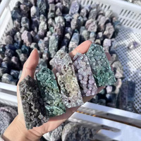 Nouveautés : Artisanat en pierres semi-précieuses, spécimens minéraux, tour de cristal en agate grappe violette naturelle à vendre