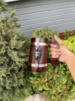 Juego de 2 Tazas de Madera Modernas y Ecológicas con Agarre Cómodo para Bebidas Calientes/Frías, Certificación CE