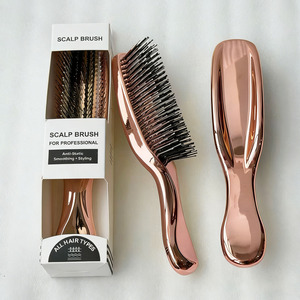 Coussin de massage pour la tête et le cuir chevelu, brosse en nylon avec design or rose pour démêler et nettoyer les cheveux - Product Image 5