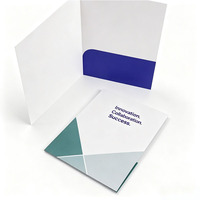 Carpeta de Presentación de Empresa Impresa Personalizada con Ranura para Tarjetas de Visita