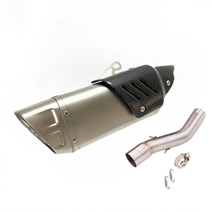 Convient pour Suzuki GSX250/250R/DL250 Scorpion/<span class=keywords><strong>Yoshimura</strong></span>/SC/AR, ensemble de tuyaux d'échappement intermédiaire et arrière, noir/argent - Product Image 2