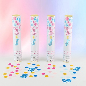 High Quality Eco-Friendly Multi-Shaped Cornstarch Confetti Gender Reveal Fireworks Salute for Event Decoration