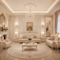 Service de design d'intérieur sur mesure, solution de mobilier classique français blanc crème élégant, aménagement de maison haut de gamme