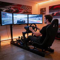 Cockpit de simulation de course pliable OEM ODM, expérience de conduite immersive, cockpit de simulation de course en aluminium 4080