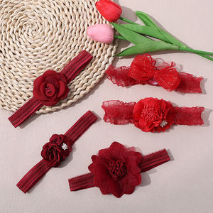 <span class=keywords><strong>Fascia</strong></span> <span class=keywords><strong>rossa</strong></span> per capelli per bambina <span class=keywords><strong>fascia</strong></span> per capelli con fiori per bambini accessori per <span class=keywords><strong>fascia</strong></span> per capelli in Nylon - Product Image 1