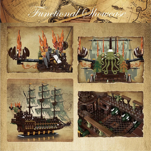 Mould King 13197 Série Navire Modèle de bateau pirate Le <span class=keywords><strong>Flying</strong></span> <span class=keywords><strong>Dutchman</strong></span> 4364PCS Blocs de construction Modèle de jouet technique Cadeaux de Noël - Product Image 6