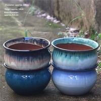 Pot Bunga Keramik Berwarna-warni, Bernapas, Besar, Dekorasi Rumah Vintage, Tanah Liat Ungu Hasil Pembakaran Tungku untuk Tanaman Hijau Anggrek