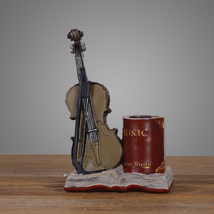 Nórdico retro estudiante creativo resina artesanía regalo decoración saxofón violín almacenamiento portalápices - Product Image 4