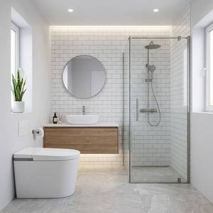 WC intelligent avec bidet intégré, siège en céramique chauffant, chasse d'eau cyclonique, fixation au sol, télécommande - Product Image 3
